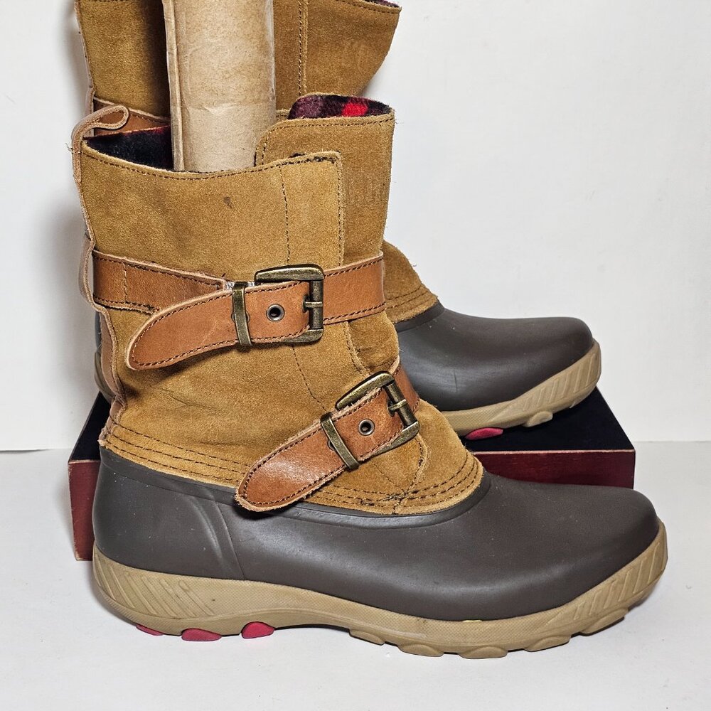 Cougar Women's Maple Creek Brown Red/Black Plaid Flannel Size 9 Winter Duck Boot